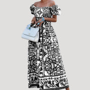 Off Shoulder Maxi Dress – Puff Sleeves – Effortless Summer Vibes 4