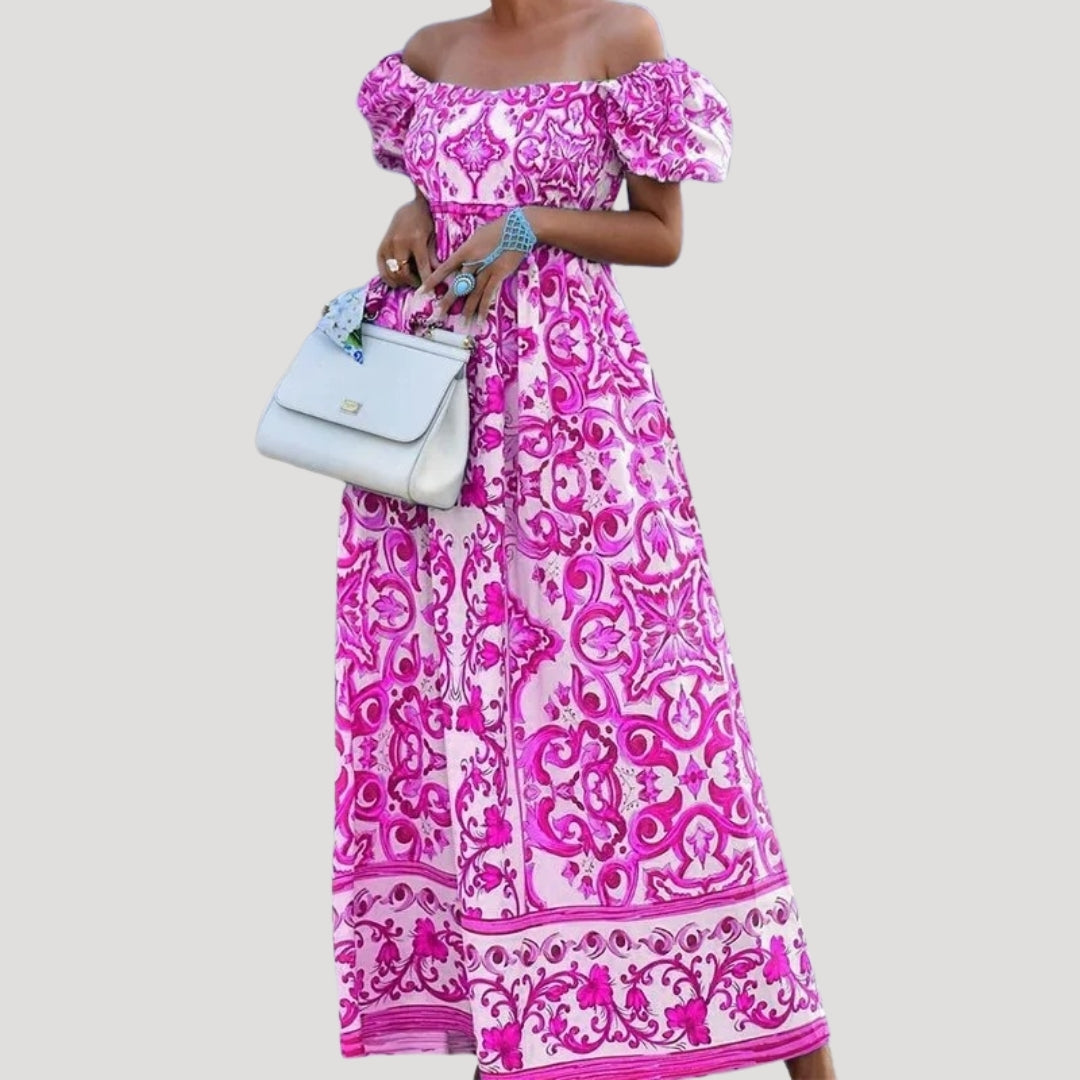Off Shoulder Maxi Dress – Puff Sleeves – Effortless Summer Vibes 5
