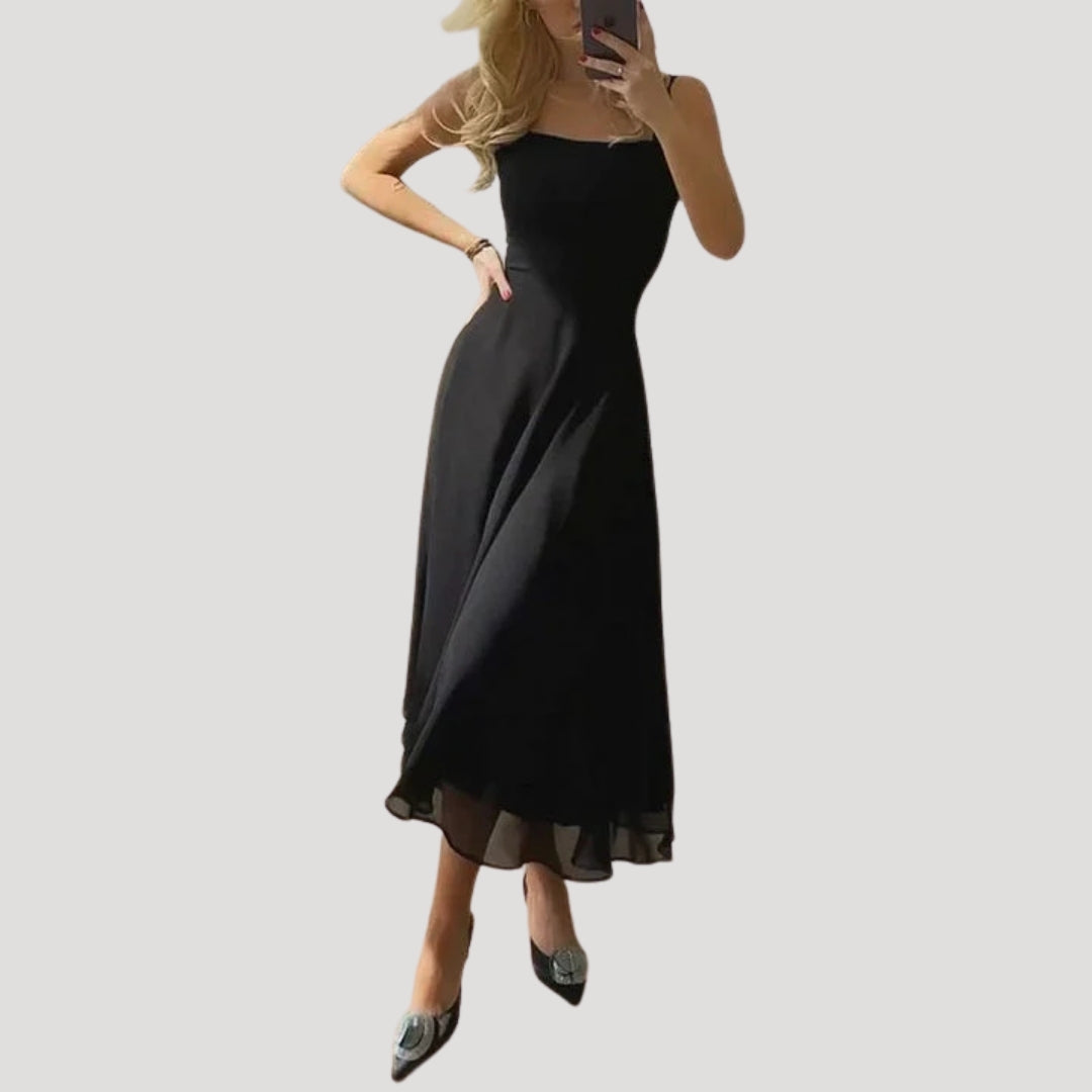 One Shoulder Maxi Dress – Lightweight Chiffon – Elegant Wedding Guest Style 1