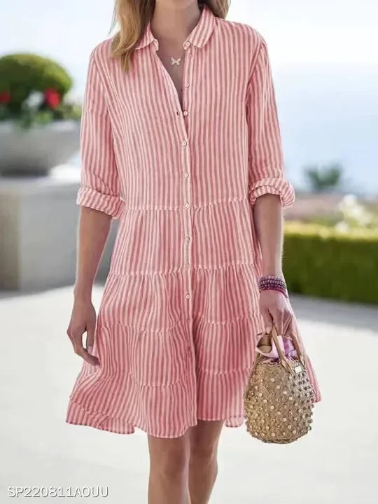 Oversized Dress – Striped Design – Casual Weekend Chic 1