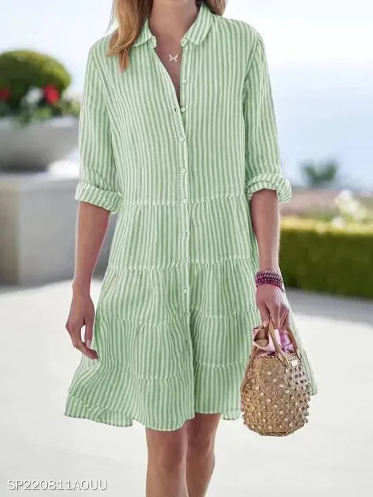 Oversized Dress – Striped Design – Casual Weekend Chic 4