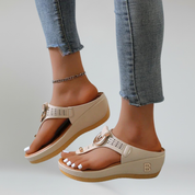 Platform Sandals – Toe Post & Metallic Ring – Bold Everyday Comfort