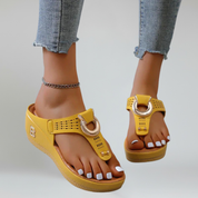 Platform Sandals – Toe Post & Metallic Ring – Bold Everyday Comfort