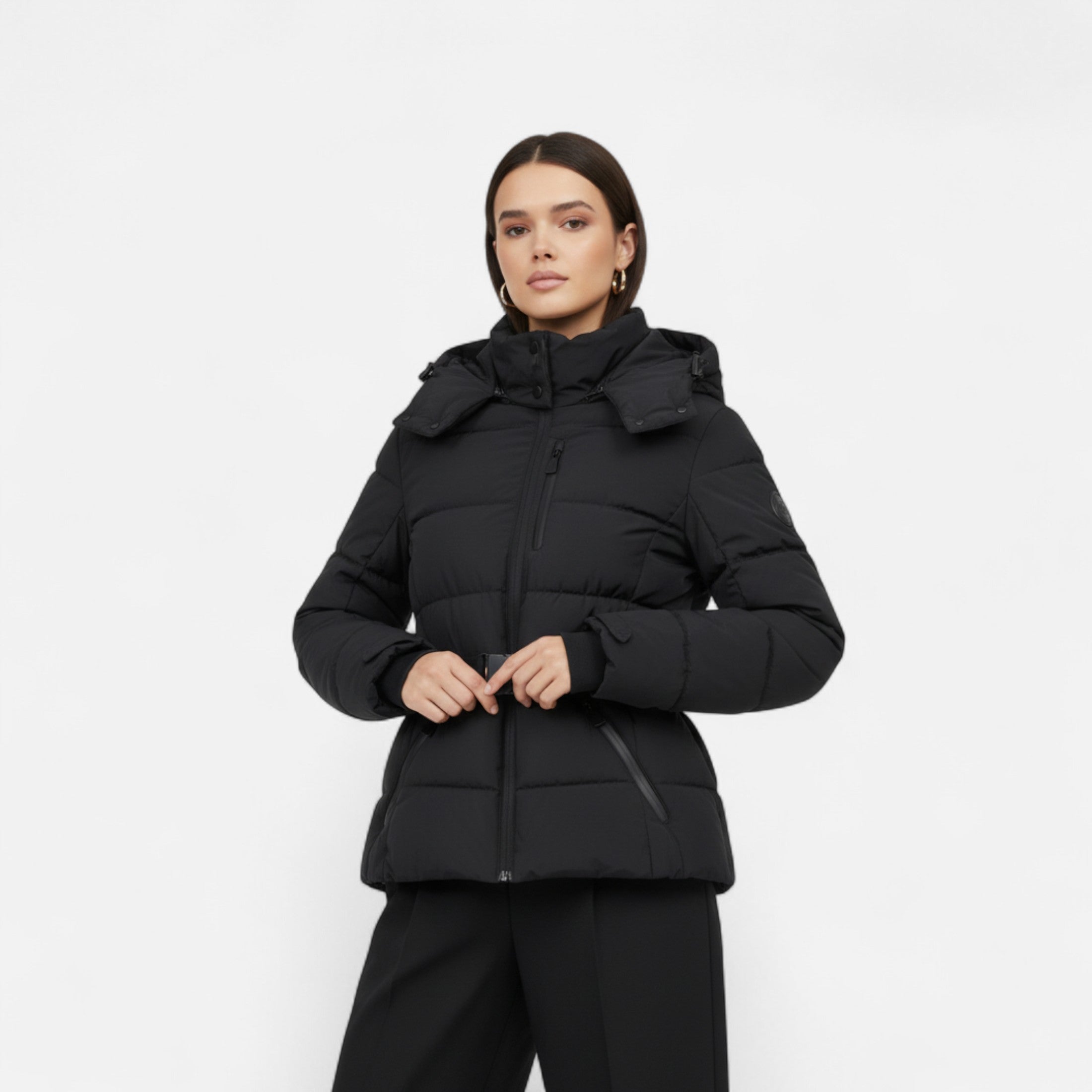 Puffer Jacket – Adjustable Belt – Chic Winter Wardrobe Essential 1