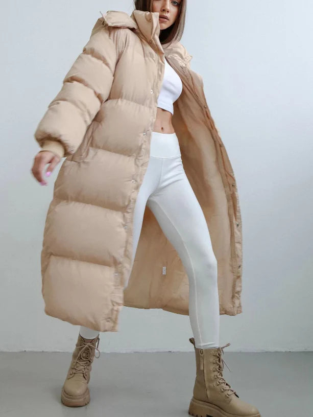 Puffer Coat – Longline Quilted Design – Winter Warmth Style