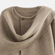 Quilted Winter Coat – Integrated Asymmetrical Scarf – Chic Everyday Style 2