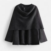 Quilted Winter Coat – Integrated Asymmetrical Scarf – Chic Everyday Style 7