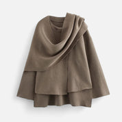 Quilted Winter Coat – Integrated Asymmetrical Scarf – Chic Everyday Style 9