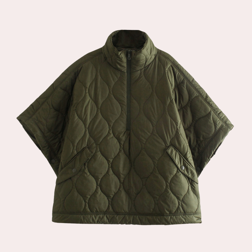 Quilted Women's Jacket in Green – Lightweight Cotton Layering Piece with Short Sleeves and Easy-Access Pockets 0