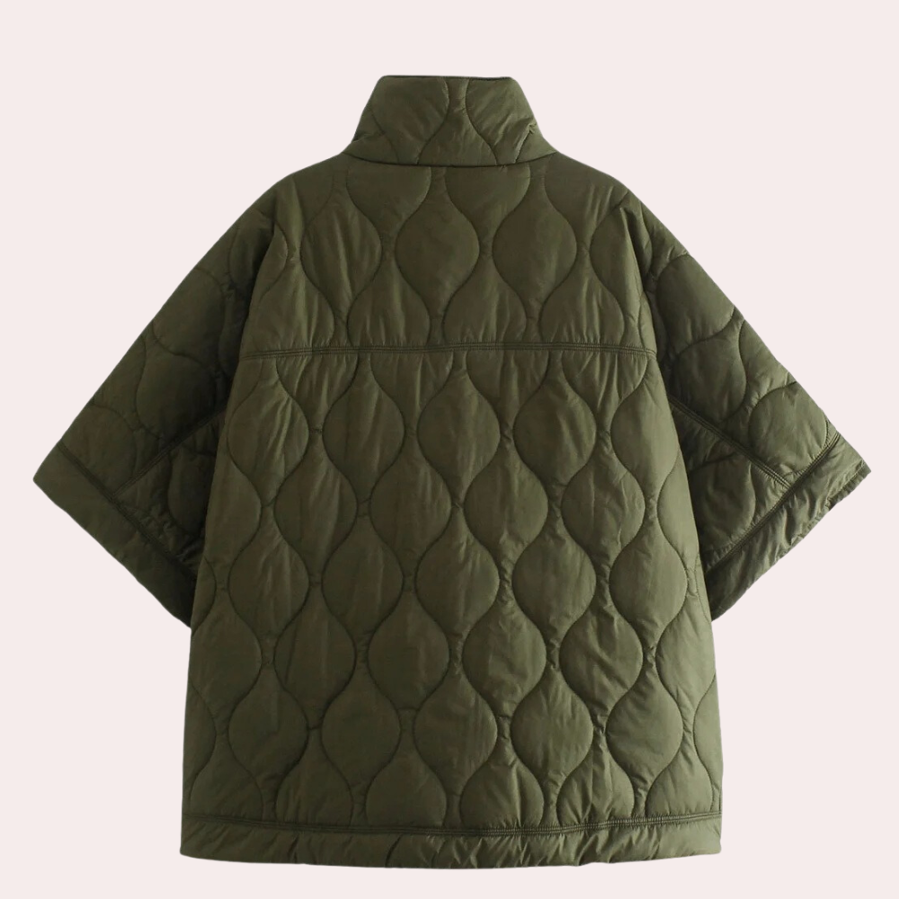Quilted Women's Jacket in Green – Lightweight Cotton Layering Piece with Short Sleeves and Easy-Access Pockets 1