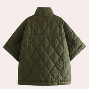 Quilted Women's Jacket in Green – Lightweight Cotton Layering Piece with Short Sleeves and Easy-Access Pockets 1