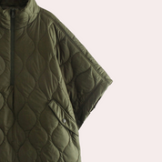 Quilted Women's Jacket in Green – Lightweight Cotton Layering Piece with Short Sleeves and Easy-Access Pockets 2