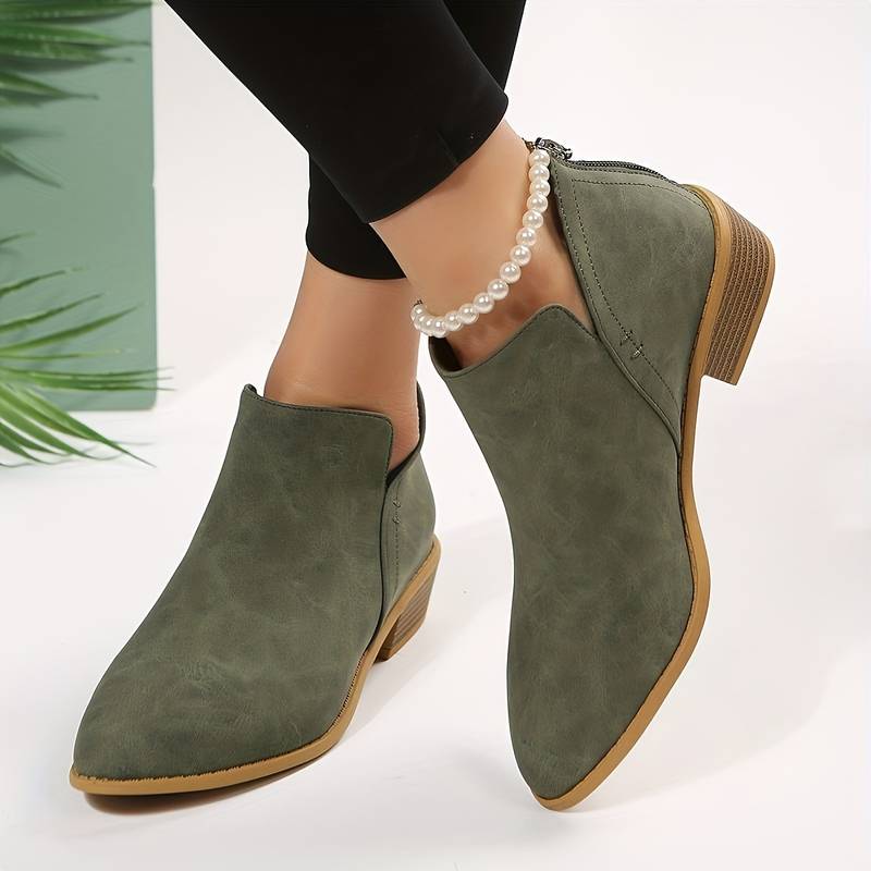 Riley | Women's Wedge Heel Pointed Toe Ankle Boots 0