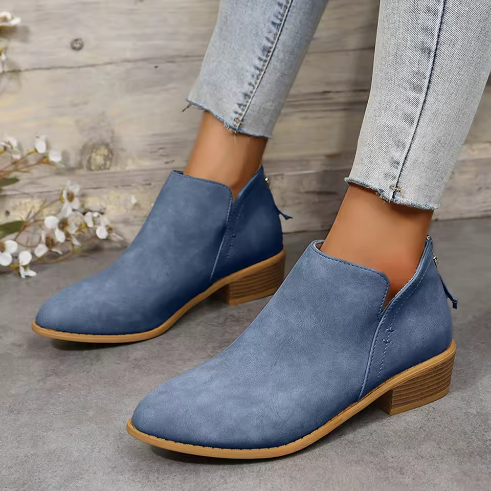 Riley | Women's Wedge Heel Pointed Toe Ankle Boots 12