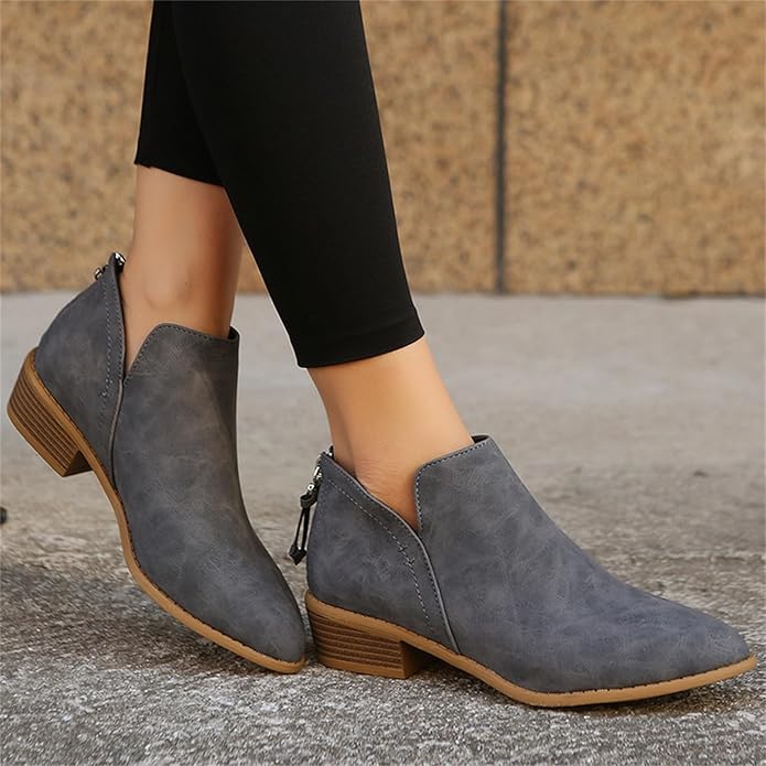 Riley | Women's Wedge Heel Pointed Toe Ankle Boots 3
