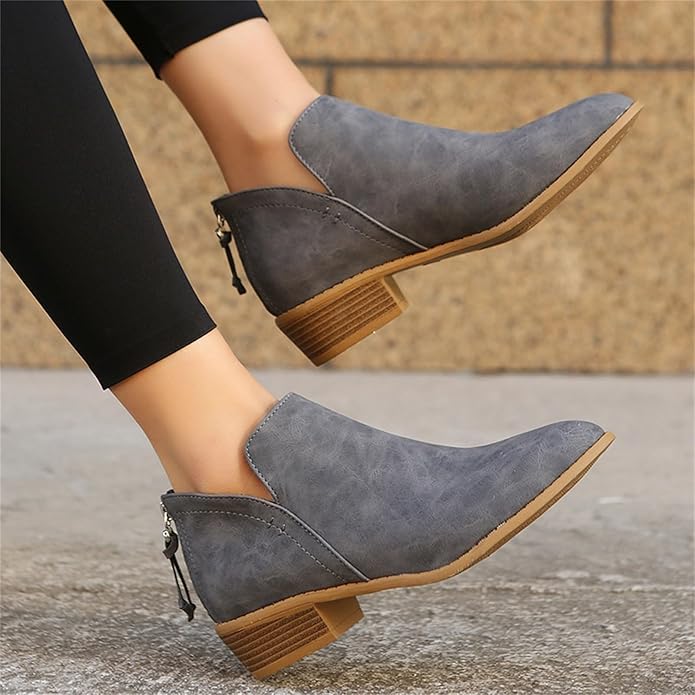 Riley | Women's Wedge Heel Pointed Toe Ankle Boots 4