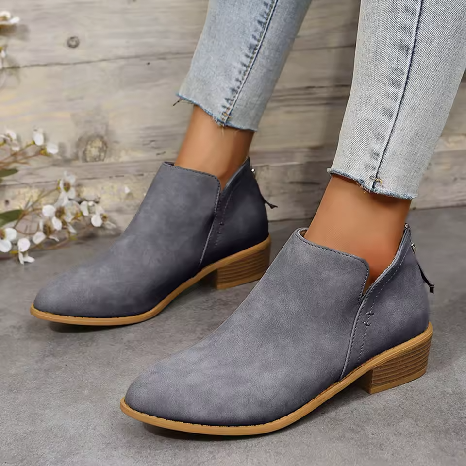 Riley | Women's Wedge Heel Pointed Toe Ankle Boots 5