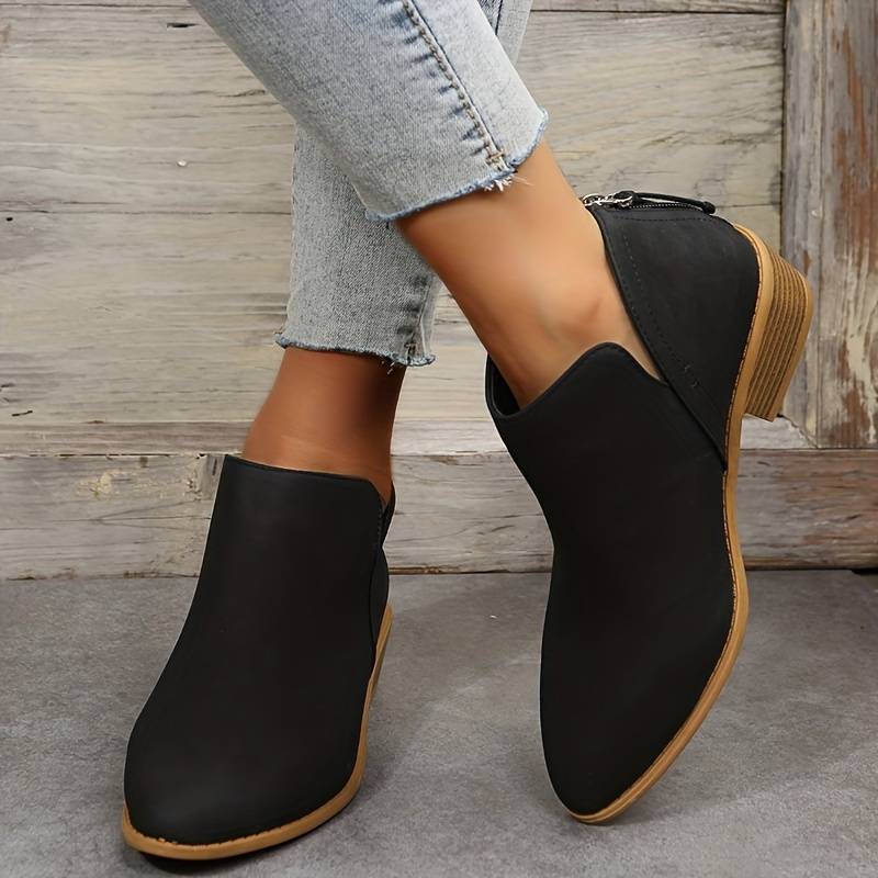 Riley | Women's Wedge Heel Pointed Toe Ankle Boots 6