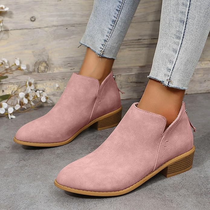 Riley | Women's Wedge Heel Pointed Toe Ankle Boots 8