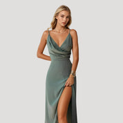Maxi Dress – Elegant Satin Comfort for Evening Events - 2