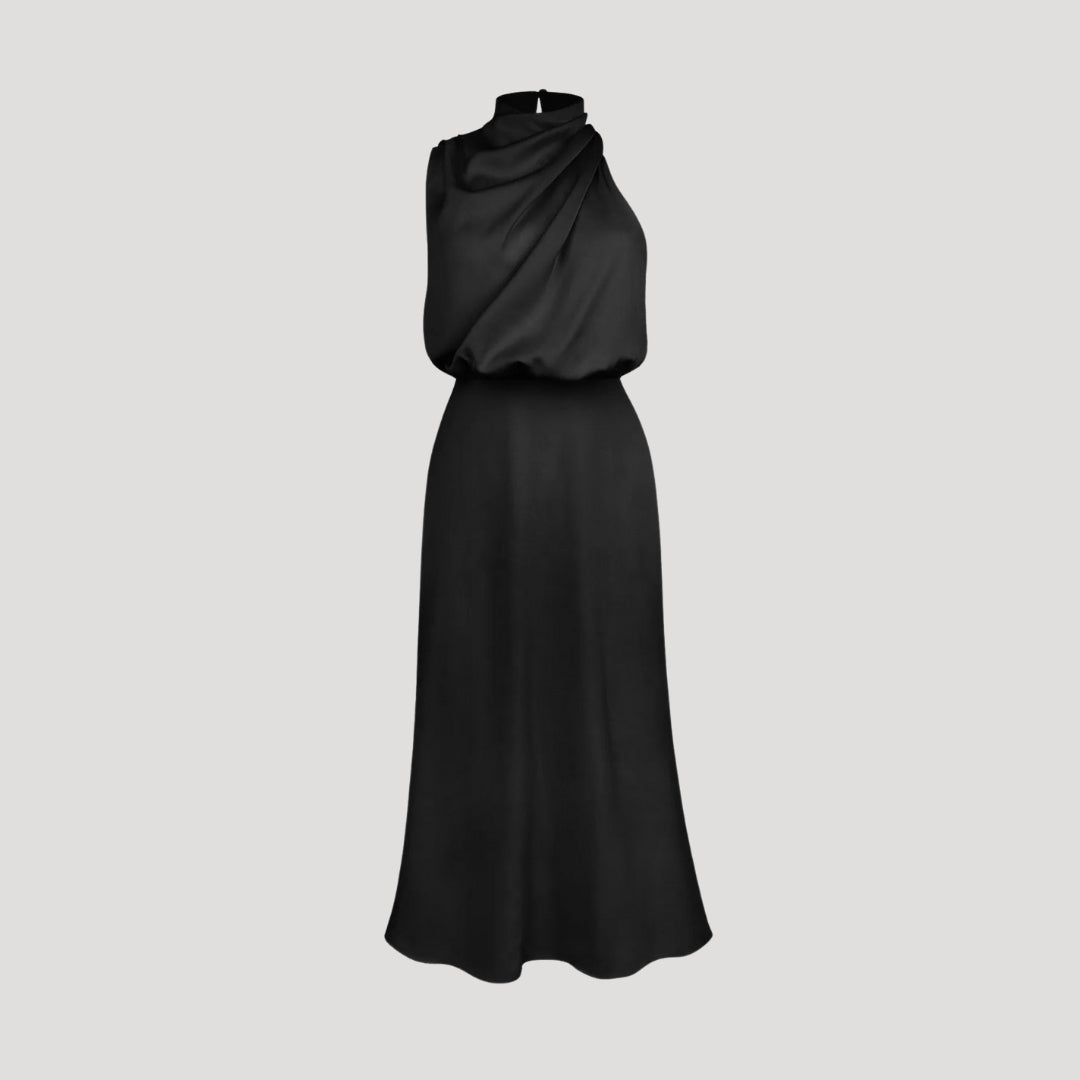 Satin Maxi Dress – Halter Neck – Elegant Wedding Guest Look 2