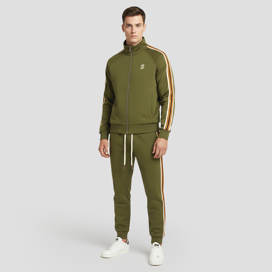 Set – Mens – All Season – Men's Tracksuit Set in Breathable Fabric with Striped Design – Montford Co 2