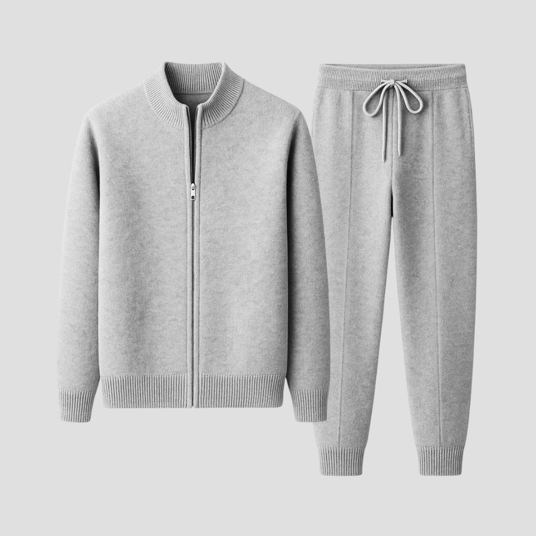 Set – Mens – Autumn & Winter – Men's Casual Merino Wool Zip Up Jacket and Pants Set – Montford Co 1