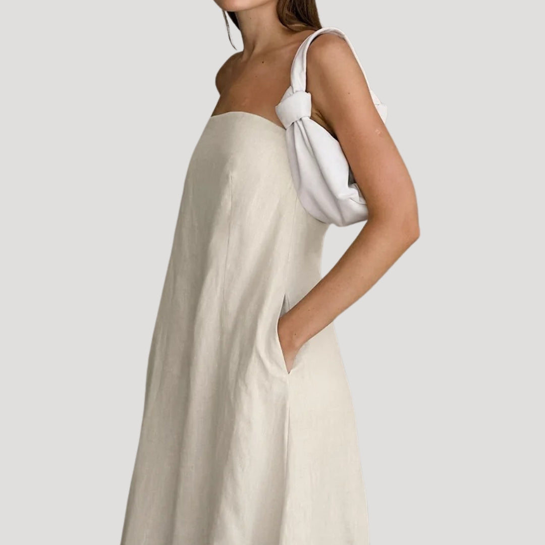 Strapless Maxi Dress – Breathable Linen – Effortless Summer Style 1