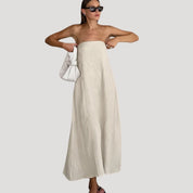 Strapless Maxi Dress – Breathable Linen – Effortless Summer Style 2