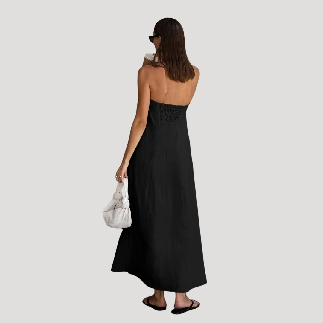 Strapless Maxi Dress – Breathable Linen – Effortless Summer Style 9