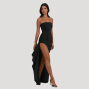 Strapless Maxi Dress – Elegant Ruching – Formal Wedding Guest Look 0