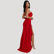 Strapless Maxi Dress – Elegant Ruching – Formal Wedding Guest Look 8