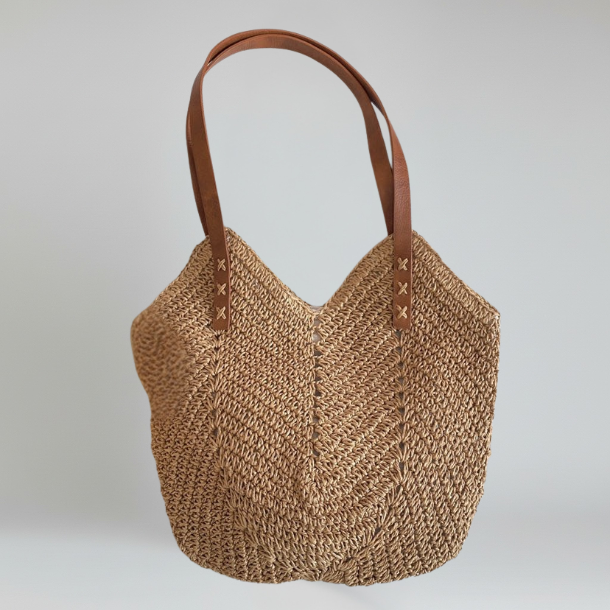 Straw Tote Bag – Woven Design – Boho Beach Style