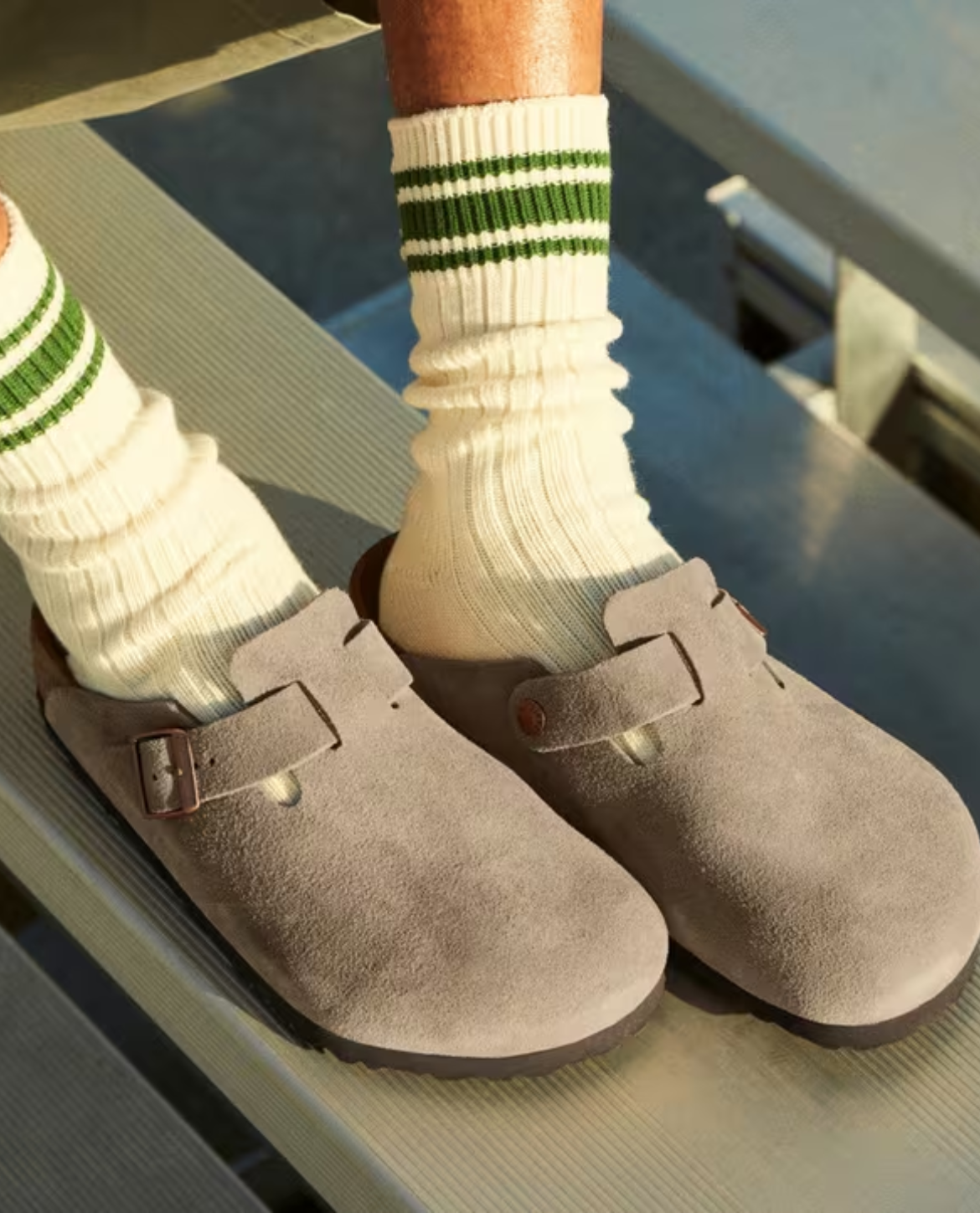 Suede Clogs for Women with Cork Footbed and Adjustable Strap – Comfortable Slip-On Design 4