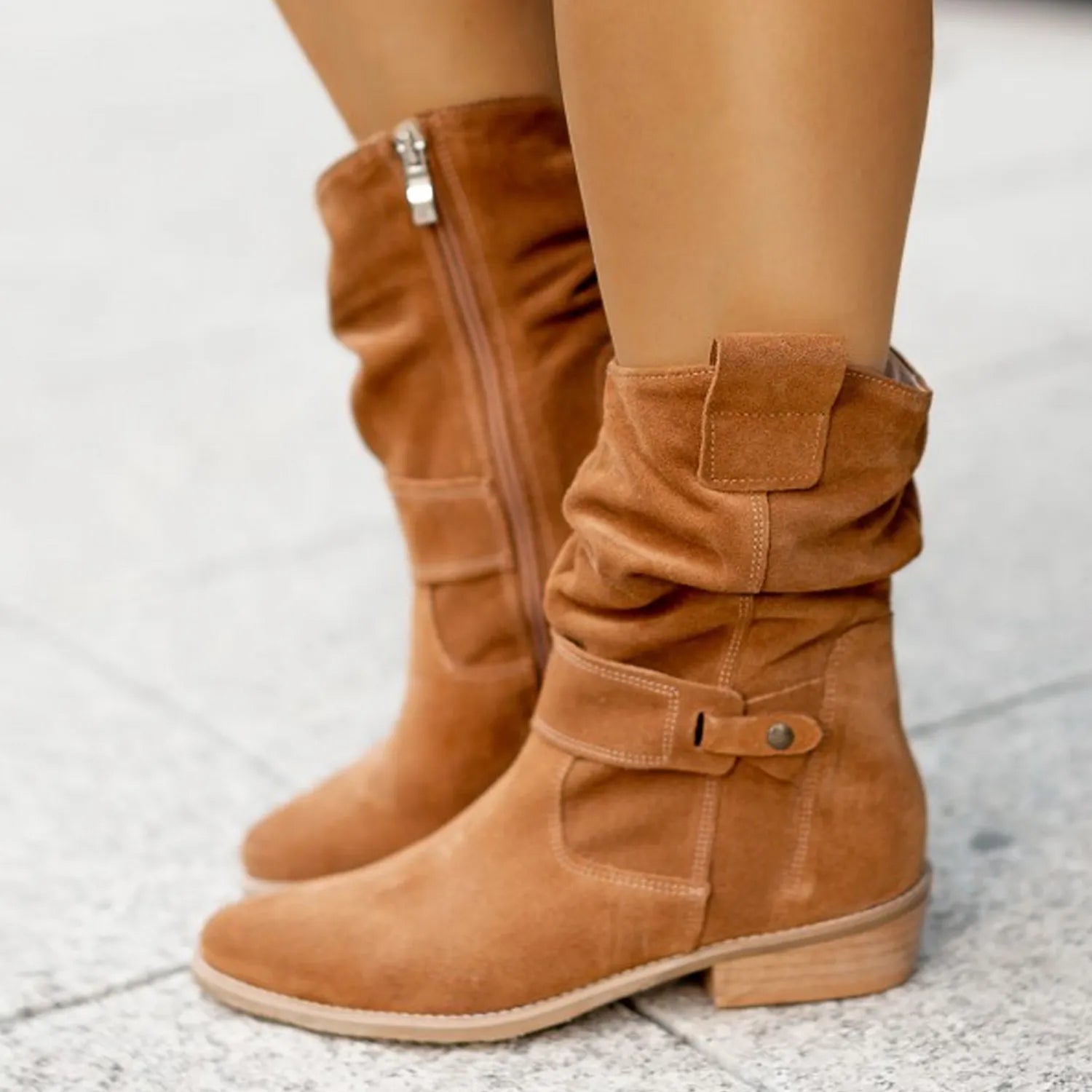 Suede Slouchy Ankle Boots – Luxurious Comfort – Everyday Chic Style 1