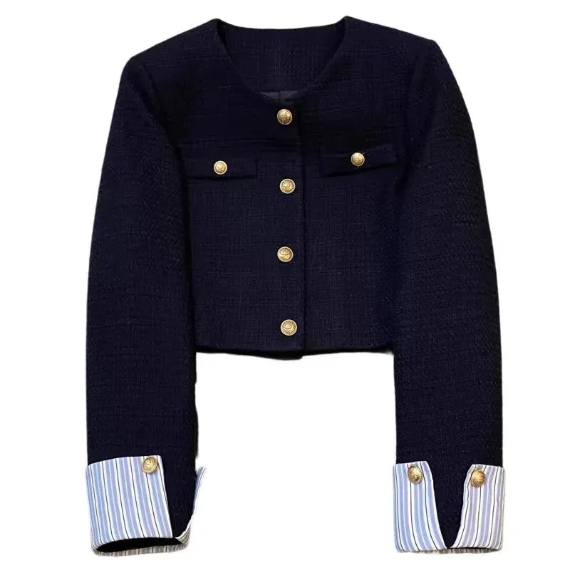 Suit Jacket – Splicing Design – Chic Office or Casual Look 0