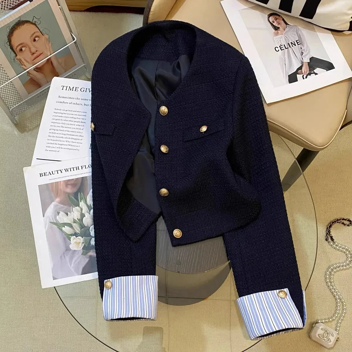 Suit Jacket – Splicing Design – Chic Office or Casual Look 1