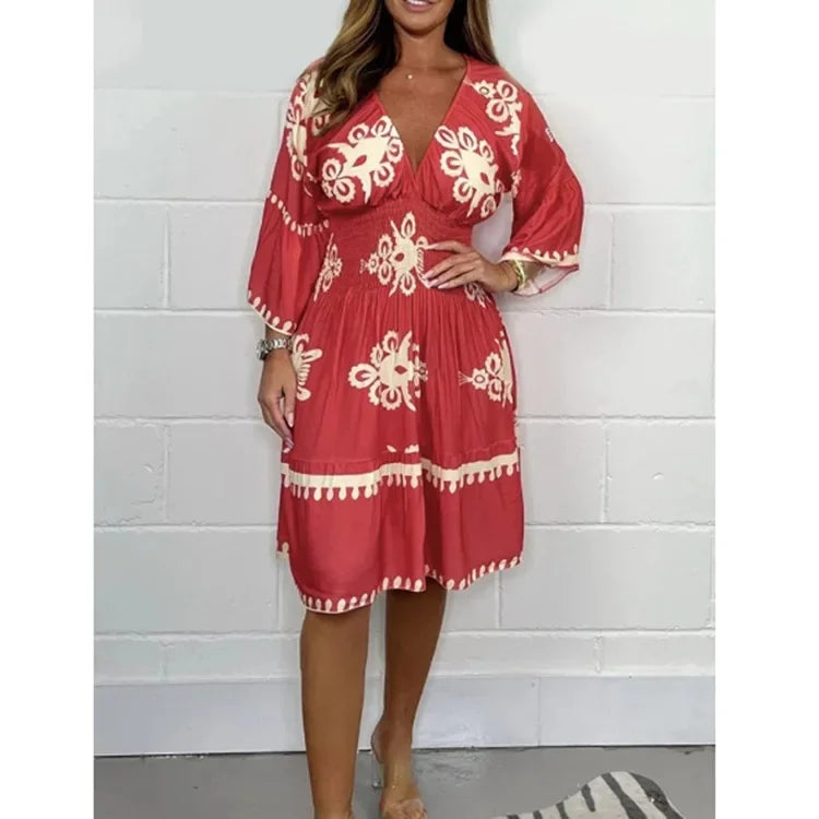 Summer Dress – Vibrant Print – Casual Day Out Style 9