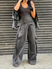 Cargo Pants – Detachable Pocket Detail – High Waist Street Look