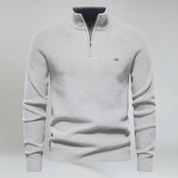 Top – Mens – Autumn & Winter – Men's Half Zip Jumper in Wool Blend – Montford Co