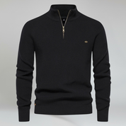 Top – Mens – Autumn & Winter – Men's Half Zip Jumper in Wool Blend – Montford Co