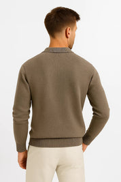 Top – Mens – All Season – Men's Classic Knit Polo Sweater with Structured Collar – Montford Co 1