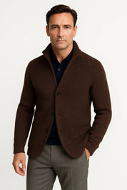Top – Mens – Autumn & Winter – Men's Black Cardigan – Montford Co 2