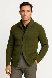 Top – Mens – Autumn & Winter – Men's Black Cardigan – Montford Co 4