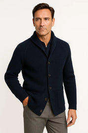 Top – Mens – Autumn & Winter – Men's Black Cardigan – Montford Co 5