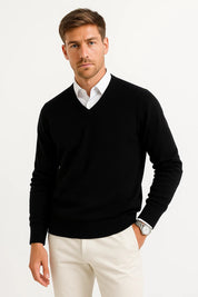 Top – Mens – Autumn & Winter – Men's V-Neck Knit Sweater – Montford Co 4