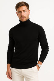 Top – Mens – Autumn &amp; Winter – Men's Turtleneck Sweater Virgin Wool Classic Design – Montford Co 1