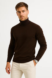 Top – Mens – Autumn &amp; Winter – Men's Turtleneck Sweater Virgin Wool Classic Design – Montford Co 3