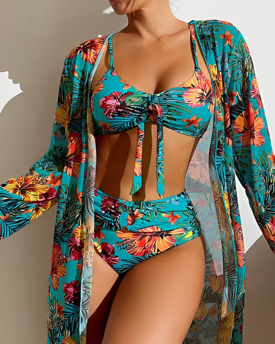 Tropical bikini set with cover-up 6