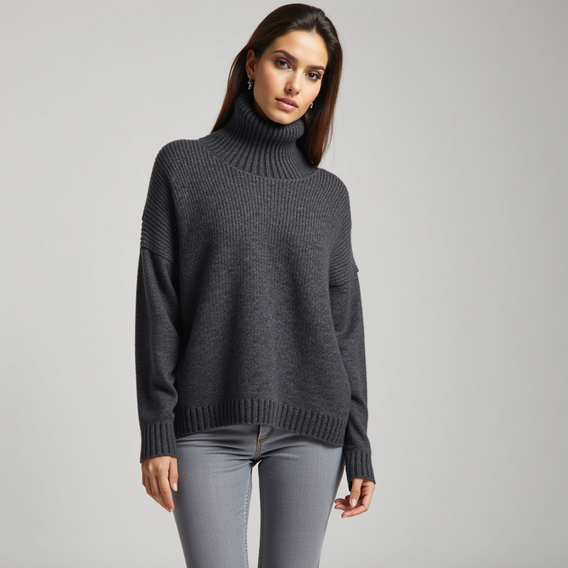 Black Turtleneck Sweater – Cozy Warmth for Effortless Winter Layering - 1